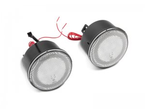 Jeep Wrangler JK LED Turn Signals with Halo - Front - Raxiom - Axial Series - Clear - `07-`18