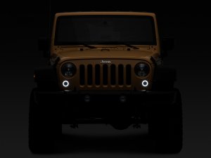 Jeep Wrangler JK LED Turn Signals w/ Halo - Front - Raxiom - Axial Series - Smoked - `07-`18