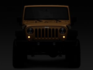 Jeep Wrangler JK LED Turn Signals w/ Halo - Front - Raxiom - Axial Series - Smoked - `07-`18