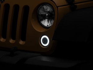Jeep Wrangler JK LED Turn Signals w/ Halo - Front - Raxiom - Axial Series - Smoked - `07-`18