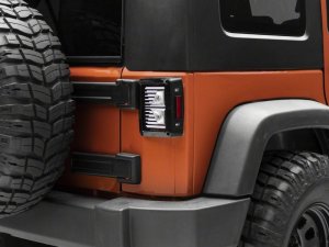 Jeep Wrangler JK LED Taillights - Raxiom - Axial Series Vision - Black Housing, Clear Lens - `07-`18