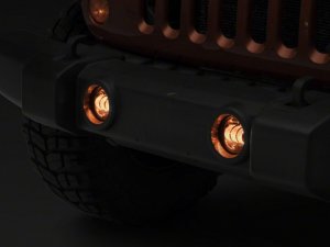 Jeep Gladiator Fog Lights - Raxiom - Axial Series Tri-Bar LED - Amber - `07-`23