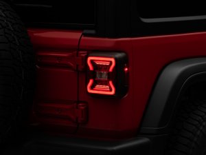 Jeep Wrangler JL Tail Lights - Raxiom - LED - Black Housing - Red Lens - `18-`22