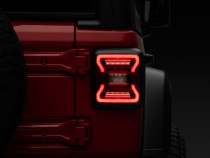 Jeep Wrangler JL Tail Lights - Raxiom - LED - Black Housing - Red Lens - `18-`22