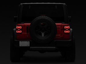 Jeep Wrangler JL Tail Lights - Raxiom - LED - Black Housing - Red Lens - `18-`22