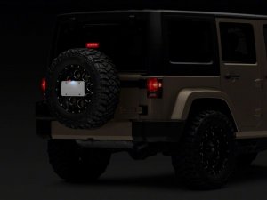 Jeep Wrangler JK License Plate Bracket w/ LED Brake Light - Raxiom - Axial Series - Textured Black - `07-`18