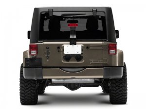 Jeep Wrangler JK License Plate Bracket w/ LED Brake Light - Raxiom - Axial Series - Textured Black - `07-`18