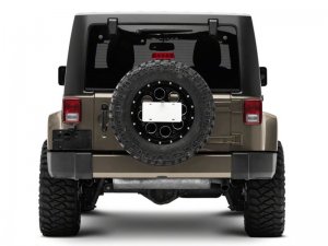 Jeep Wrangler JK License Plate Bracket w/ LED Brake Light - Raxiom - Axial Series - Textured Black - `07-`18