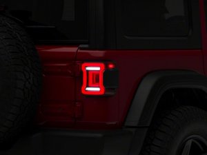 Jeep Wrangler JL LED Tail Lights - Raxiom - Horizon - Black Housing, Red Lens - `18-`23