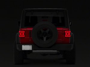 Jeep Wrangler JL LED Tail Lights - Raxiom - Horizon - Black Housing, Red Lens - `18-`23