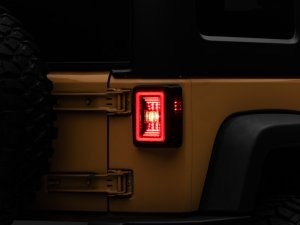 Jeep Wrangler JL LED Taillights - Raxiom - Black Housing - Red Lens - `07-`18