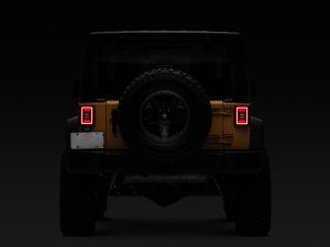 Jeep Wrangler JL LED Taillights - Raxiom - Black Housing - Red Lens - `07-`18
