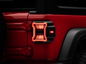 Jeep Wrangler JL LED Tail Lights - Raxiom - Smoked Lens - Black - `18-`22