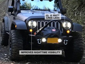 Jeep Wrangler JK LED Headlights - Raxiom - Partial Halo - Black - `97-`18