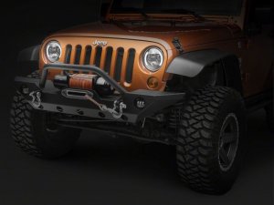 Jeep Wrangler JK LED Headlights - Raxiom - Partial Halo - Black - `97-`18