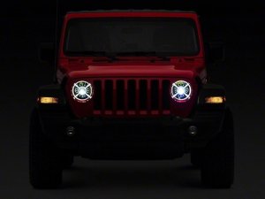 Jeep Wrangler JL LED Headlights - Raxiom - 9-Inch w/ DRL and Halo - Black - `18-`22