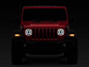 Jeep Wrangler JL LED Headlights - Raxiom - 9-Inch w/ DRL and Halo - Black - `18-`22