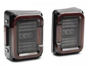 Jeep Wrangler JK LED Taillights - Raxiom - Axial Series LED Halo - Dark Smoked - `07-`18