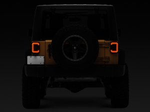 Jeep Wrangler JK LED Taillights - Raxiom - Axial Series LED Halo - Dark Smoked - `07-`18