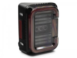 Jeep Wrangler JK LED Taillights - Raxiom - Axial Series LED Halo - Dark Smoked - `07-`18