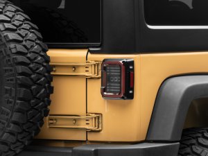Jeep Wrangler JK LED Taillights - Raxiom - Axial Series LED Halo - Dark Smoked - `07-`18