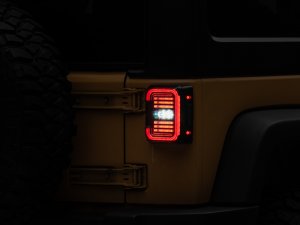 Jeep Wrangler JK LED Taillights - Raxiom - Axial Series LED Halo - Dark Smoked - `07-`18