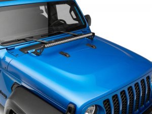 Jeep Gladiator LED Light Bar with Hood Mounting Brackets - Raxiom - Axial Series 30-Inch Single Row - Textured Black - `18-`23