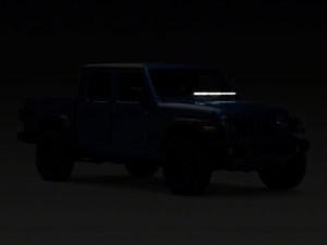 Jeep Gladiator LED Light Bar with Hood Mounting Brackets - Raxiom - Axial Series 30-Inch Single Row - Textured Black - `18-`23