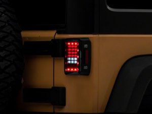 Jeep Wrangler JK LED Tail Lights - Rear - Raxiom - Axial Series - Black - `07-`18
