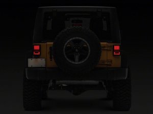 Jeep Wrangler JK LED Taillights - Raxiom - Axial Series Lux - Black Housing (Clear Lens) - `07-`18