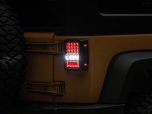 Jeep Wrangler JK LED Taillights - Raxiom - Axial Series Lux - Black Housing (Clear Lens) - `07-`18