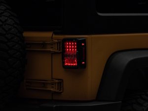 Jeep Wrangler JK LED Taillights - Raxiom - Axial Series Lux - Black Housing (Clear Lens) - `07-`18