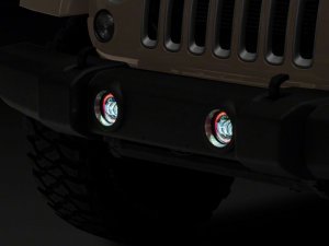 Jeep Wrangler JK Fog Lights - Raxiom - Axial Series 4-In LED - RGB Halo - `07-`18