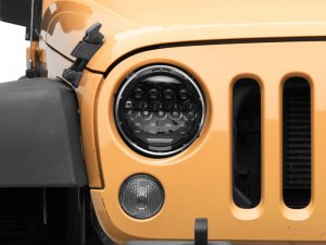 Jeep Wrangler JK Headlights - Raxiom - Axial Series 13-LED - Black - `07-`18