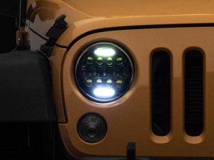 Jeep Wrangler JK Headlights - Raxiom - Axial Series 13-LED - Black - `07-`18