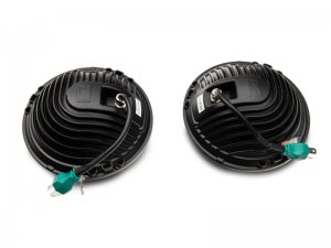 Jeep Wrangler JK LED Headlights - Raxiom - w/ Halos- Black Housing - Clear - `07-`18