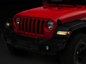 Jeep Wrangler JL Turn Signal Lights - Raxiom - Sequential LED Parking/Turn Signal - Chrome - `18-`23