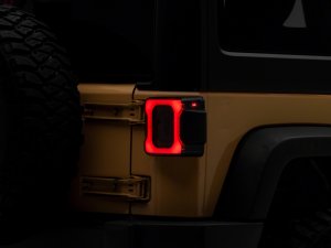 Jeep Wrangler JK LED Taillights - Raxiom - Axial Series Carver - Black Housing, Smoked Lens - `07-`18