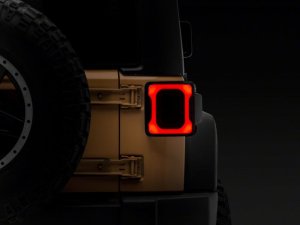 Jeep Wrangler JK LED Taillights - Raxiom - Axial Series Carver - Black Housing, Smoked Lens - `07-`18