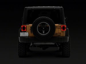 Jeep Wrangler JK LED Taillights - Raxiom - Axial Series Carver - Black Housing, Smoked Lens - `07-`18