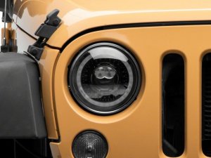 Jeep Wrangler JK LED Headlights - Raxiom - Axial Series 7-In Dragon Eye - Black - `07-`18