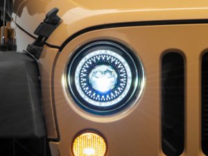 Jeep Wrangler JK LED Headlights - Raxiom - Axial Series 7-In Dragon Eye - Black - `07-`18