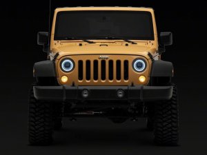 Jeep Wrangler JK LED Headlights - Raxiom - Axial Series 7-In Dragon Eye - Black - `07-`18