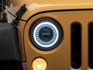 Jeep Wrangler JK LED Headlights - Raxiom - Axial Series 7-In Dragon Eye - Black - `07-`18