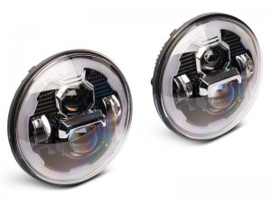 Jeep Wrangler JK LED Headlights - Raxiom - Axial - Black - `07-`18