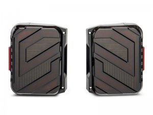 Jeep Wrangler JK Tail Lights - Raxiom - Trident LED - Smoked - `07-`18