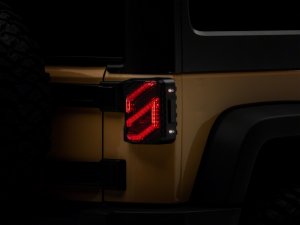 Jeep Wrangler JK Tail Lights - Raxiom - Trident LED - Smoked - `07-`18