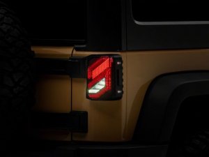 Jeep Wrangler JK Tail Lights - Raxiom - Trident LED - Smoked - `07-`18
