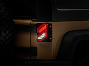 Jeep Wrangler JK LED Taillights - Rear - Raxiom - Trident - Black - `07-`18