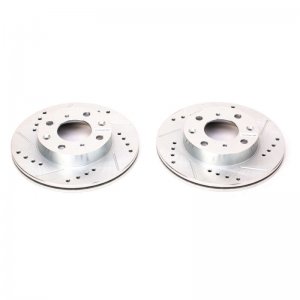Honda Civic Brake Rotors (2) - Front - PowerStop - Evolution Drilled & Slotted Zinc Plated - 1984